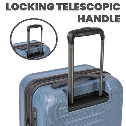 Spyder Rails Expandable Hardside Upright Suitcase with 360 Spinner Wheels, TSA Approved Lock, Denim, Large Checked - color: Denim, size: Large Checked