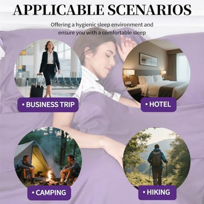 Sleeping Bag Liner, Compact Travel Sheets for Hotel Hostel - color: Grey Blue, size: 82.7" X 70.9"