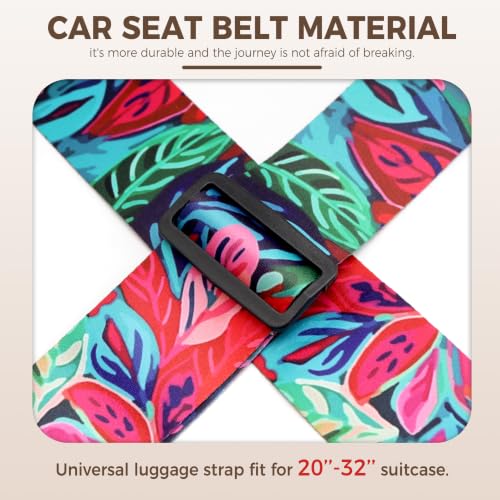 Veki Cross Luggage Straps, TSA Approved with Lock, Colorful Leaf, 1pc - color: Cross Colorful Leaf