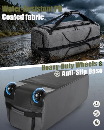 Smasrob 83L Rolling Duffle Bag with Wheels and Backpack Straps, Gray - color: Gray