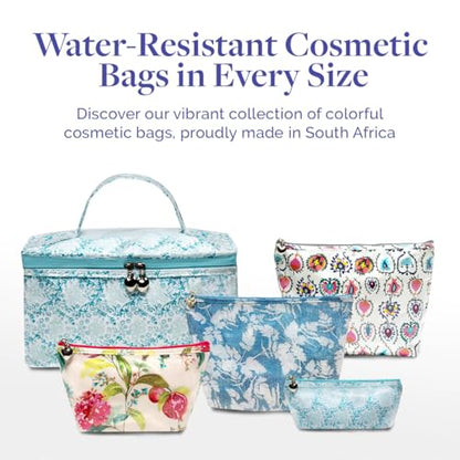 Extra Small Cosmetic Bag – Splash-Proof Travel Makeup Pouch with PVC Lining, Compact Bridal & Bridesmaid Toiletry Bag, Easy-Clean Cosmetic Case – Strawberry Vine - color: Strawberry Vine, size: Extra Small Cosmetic Bag