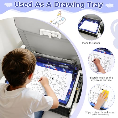 COOLBEBE Airplane Tray Table Cover, Foldable Travel Tray Cover - color: Blue Plane