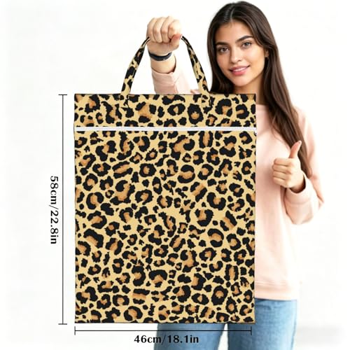 Leopard Travel Laundry Bag Washable Dirty Clothes Bag for Gym - color: Leopard