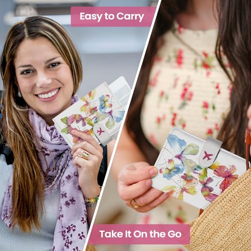 Passport Holder for Travel, RFID Blocking Wallet with Magnetic Closure - color: Z.C-Butterfly
