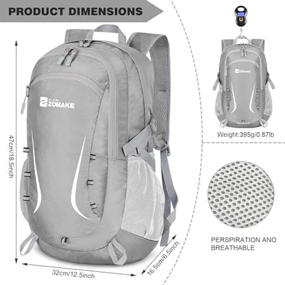 ZOMAKE Lightweight Packable Backpack 35L, Foldable Backpacks Water Resistant Collapsible Light Daypack for Hiking(Silver Grey) - color: Silver Grey B, size: 35L