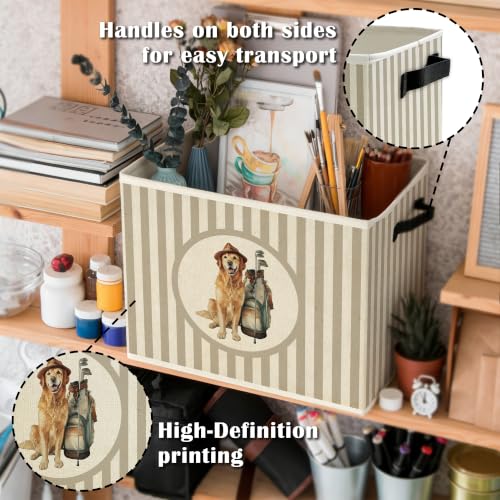 Golden Retriever Golf Nursery Storage Bin Basket with Handles - color: Color30