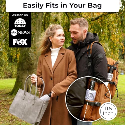 TUMELLA Strongest Windproof Travel Umbrella (Compact, Superior & Beautiful), Small Strong but Light Portable and Automatic Folding Rain Umbrella, Durable Premium Grip, Fits Car & Backpack