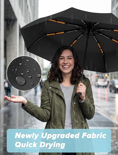 Yoobure Travel Compact Umbrellas for Rain, UV Umbrella for Sun Protection - color: Black-Just 1pc
