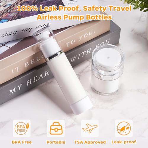 13 Pack Big Travel Size Containers, Airless Pump Bottles Jar Kit
