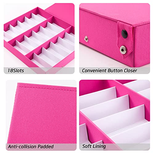 TRIUMPH VISION Sunglasses Organizer Storage Eyeglass Box Glasses Case Tray - color: Pink
