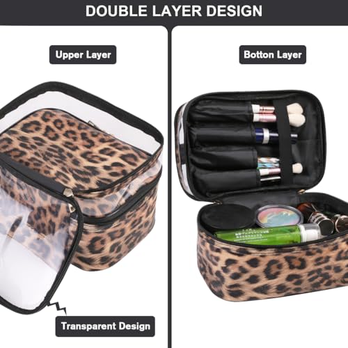 FITINI Makeup Bags Double Layer Travel Storage Cosmetic Cases Make up Organizer Toiletry Bags Water-resistant for Women Makeup Brush Bag,Gradient Green - color: Gradient Green