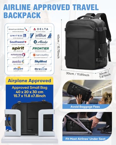suradar Travel Backpack for Women Men Laptop Backpacks Carry On - color: A1-black
