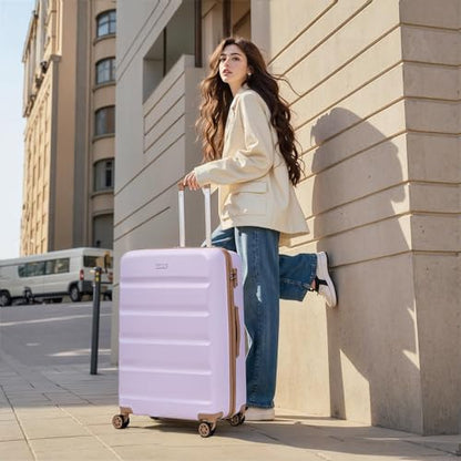 Eeeza Luggage Sets 5 Piece, Lightweight Durable Hardshell 20/24/28" Purple - color: TaroPurple