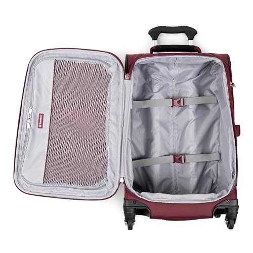 Travelpro Maxlite 5 Softside 2pc Set Expandable Carry On Luggage with 4 Spinner Wheels/Soft Underseat Tote, Lightweight Suitcase, Men and Women, Burgundy - color: Burgundy, size: 2-Piece Set (21/Tote)