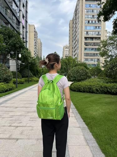 Foldable Backpack, Lightweight Travel Daypack, Black - color: Green