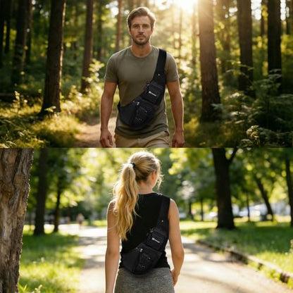 Sling Backpacks for Men Women Crossbody Bags - color: Black