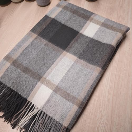 Soft Pure Wool Throw Blanket, Lightweight Warmth, 55"x83" - color: Wood Gray, size: Standard (1.5 lbs)