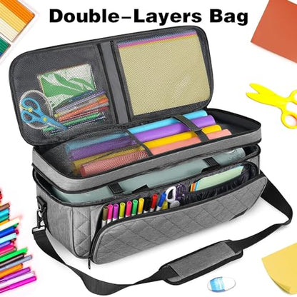 YOREPEK Carrying Case for Cricut Maker 4/3, Explore 5/4/3 with Dust Cover - color: Grey