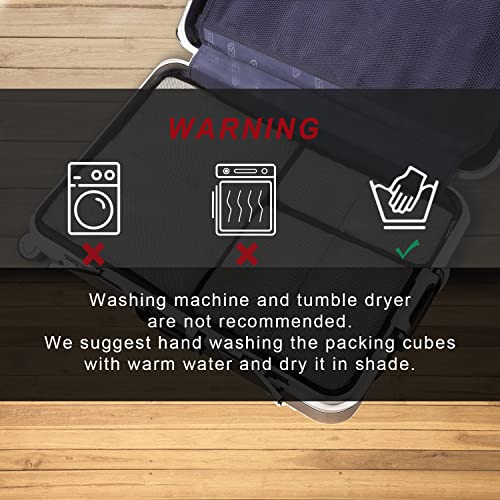 BAGAIL 6 Set Packing Cubes,Travel Luggage Packing Organizers - color: The Black, style: 6 Set