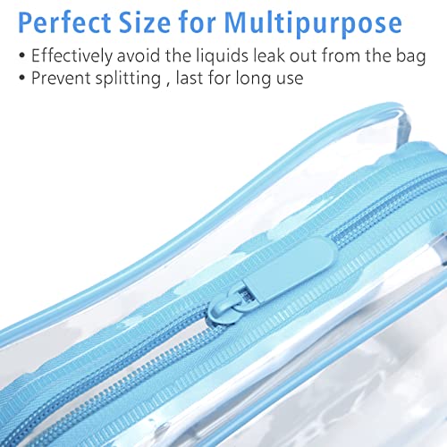 PACKISM TSA Approved Toiletry Bag - Clear Makeup Bag for Travel, Light Blue - color: New Light Blue, size: Medium Set