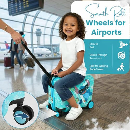 Disney Stitch Chill Vibes Children's Ride-On Luggage - color: DSC Chill Vibes