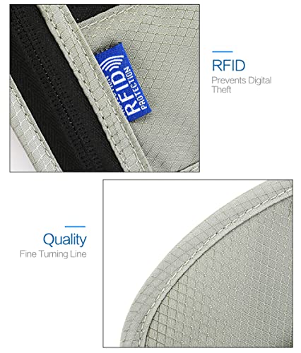 Neck Wallet Lightweight RFID Blocking Waterproof Travel Pouch Passport Wallets for Women Men - color: Small-Lake Blue