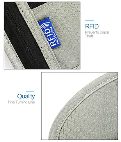 Neck Wallet Lightweight RFID Blocking Waterproof Travel Pouch Passport Wallets for Women Men - color: Small-Black