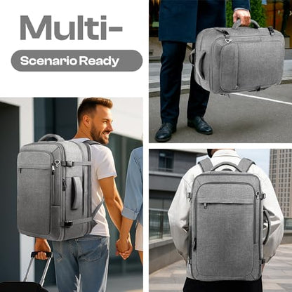 Travel Backpack, Large Big Carry on Backpack for Men,TSA Flight Approved - color: Grey, size: XX-Large