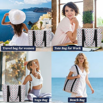 Tote Bag for Women with LaptopCompartment & Cup Holder - color: Poker Fun