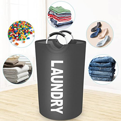 115L Large Laundry Basket, Dirty Clothes Waterproof Laundry Hamper, Grey - color: Grey, size: 115L