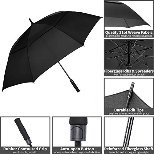 54/62/68/72 Inch Large Golf Umbrella Windproof Auto Open for Rain - color: Black, size: 54 Inch