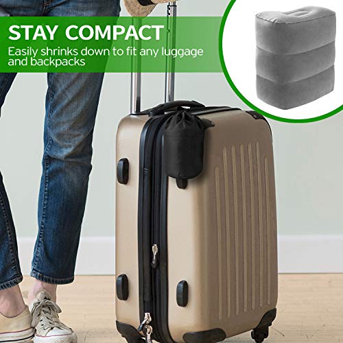 Betus Inflatable Travel Foot Rest Pillow - Ultra Comfortable and Compact - Toddle & Kids Leg Rest Stool for Long Flight/Trip by Airplane or Car - color: Foot Pillow
