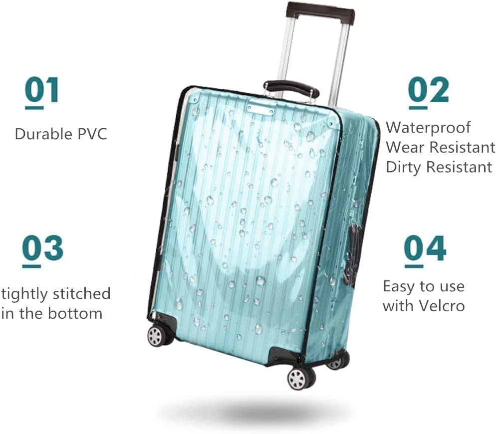 24 Inch Waterproof Clear Suitcase Cover (Black Trim) - color: Black Trim-0.4mm, size: 24" Suitcase Cover.