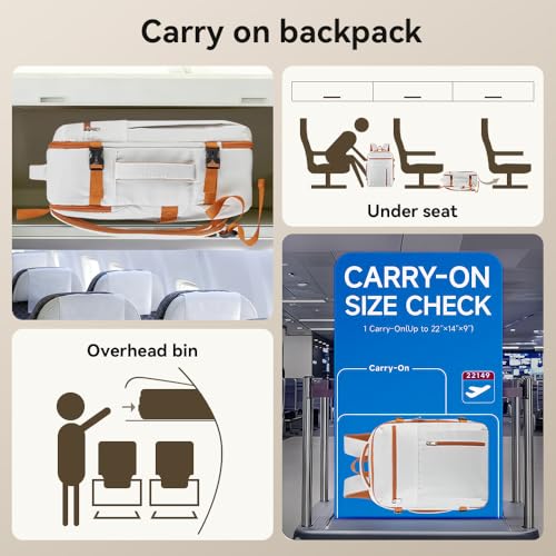 Travel Backpack for Men Women, Carry On Laptop Backpack - color: White-brown