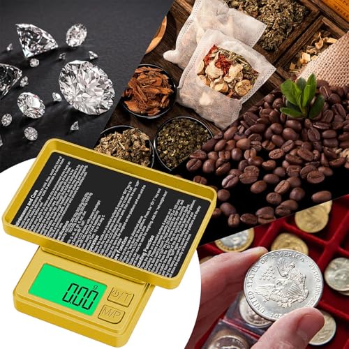 1000g Gram Scale, Diyife 0.01g Precision Pocket Scale with Backlit LCD - color: Gold