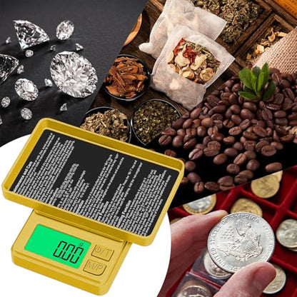 1000g Gram Scale, Diyife 0.01g Precision Pocket Scale with Backlit LCD - color: Gold