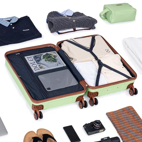 Eeeza Carry on Luggage Sets,Light Green (20"/DB/TB) - color: Light Green, size: 3 Piece Sets (20/DB/TB)