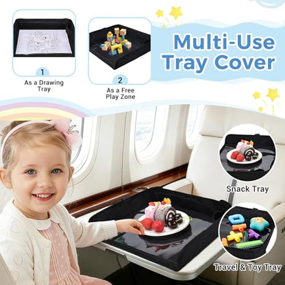 COOLBEBE Airplane Tray Table Cover, Foldable Travel Tray Cover - color: Black