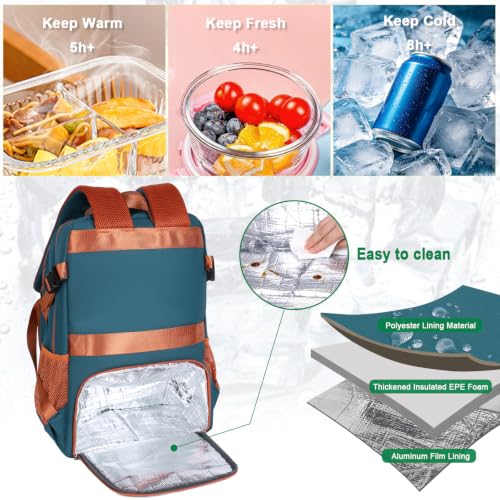 FENGDONG Durable Waterproof Travel Laptop Backpack 17.3 inch,Large College Backpack Bookbag for Men & Women Business Backpack with USB Charging Port and Headset Port Blue - color: A1-peacock Blue