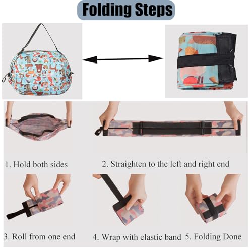 Foldable Reusable Tote Bags - Thickened 210D Nylon Waterproof Grocery Shopping Bag with Zipper & Adjustable Strap - color: Group 1-2 Pack