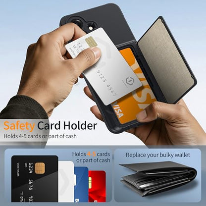 Oneagle Wallet for Samsung Galaxy S26 Case with Card Holder & Kickstand - color: Black, size: Galaxy S26