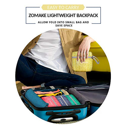 ZOMAKE 25L Lightweight Packable Backpack, Foldable Daypack(Yellow) - color: Yellow