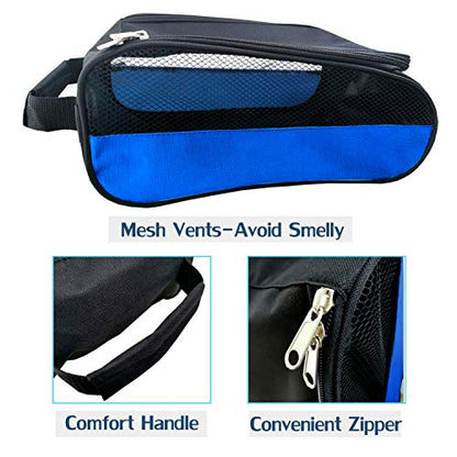 Outdoor Golf Shoes Bags Travel Mesh Zippered Sport Shoe Bag Blue - color: Blue