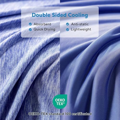 HOMFINE 뜨거운 잠자는 분들을 위한 쿨링 담요, 킹 사이즈, 다크 블루 274.3cm x 228.6cm(108x90인치) - color: 다크 블루, size: 킹(108인치 x 90인치)