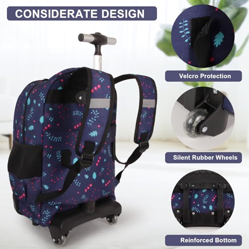 Tilami Rolling Backpack for Boys and Girls,Night cat - color: Night Cat
