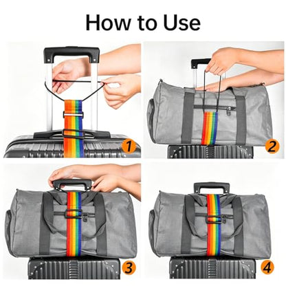 Luggage Straps for Suitcases Luggage Straps, 2-Piece Black - color: Black