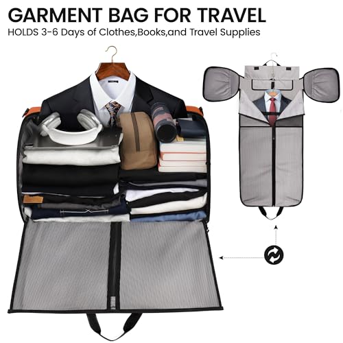 2-in-1 Convertible Garment Bag w/Shoulder Strap - color: Orange