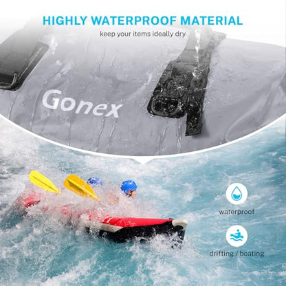 Gonex Waterproof Duffel Bag, 40L/60L/80L Roll-Top Travel Kayaking Dry Bag - color: Gray, size: 60L