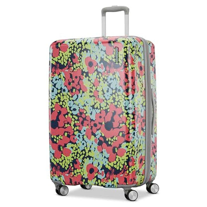 American Tourister Moonlight II Hardside Expandable Luggage with Spinner Wheels, Poppy Pattern, Large Checked Suitcase 28-Inch - color: Poppy Pattern, size: Checked 28-Inch