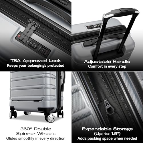 Samsonite Omni 2 PRO Hardside Expandable Luggage with Spinners, Arctic Silver, Carry-on - color: Artic Silver, size: Pro Carry-on Spinner